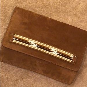 UGG Lea Beaded Suede Clutch NWOT